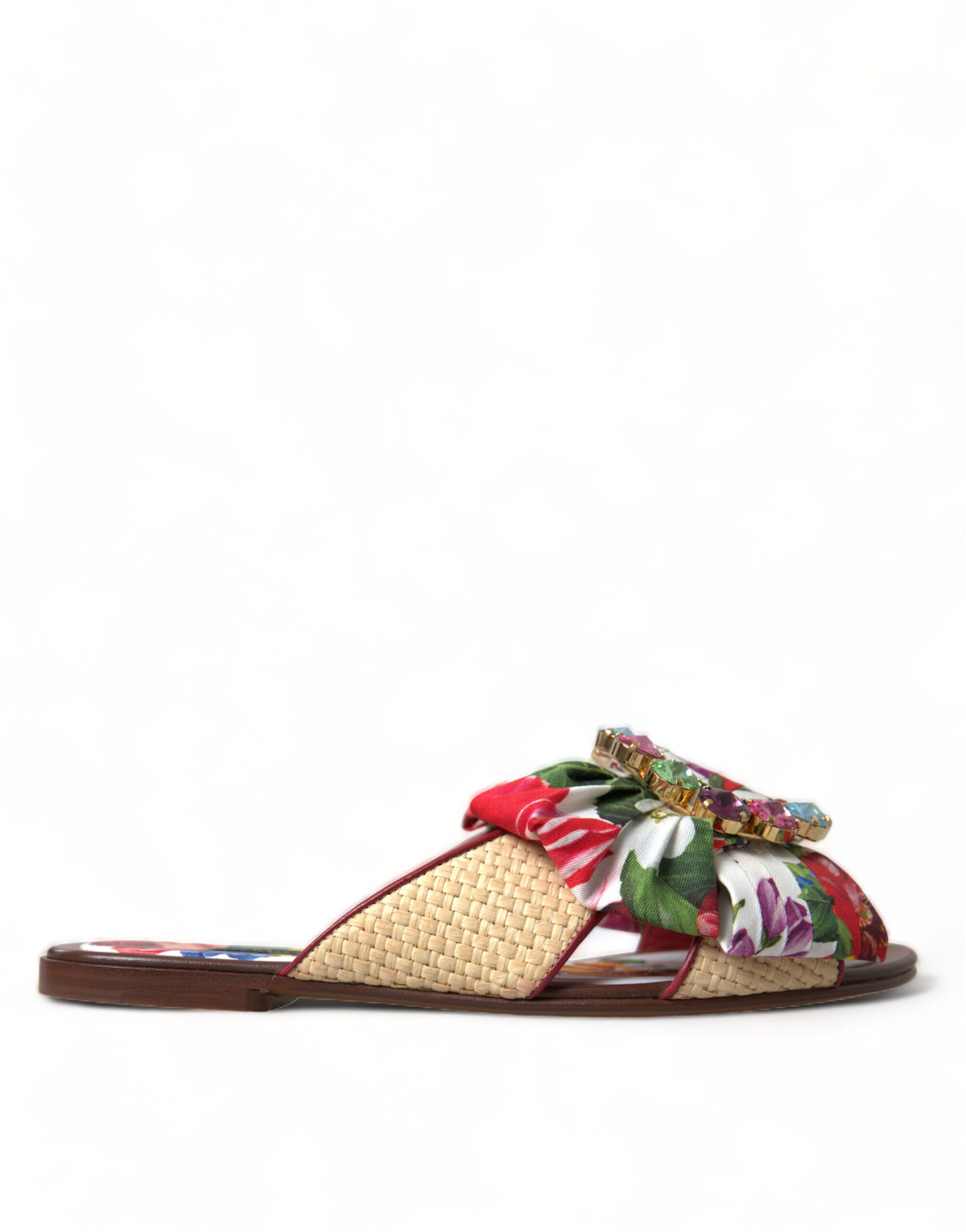 Exquisite Floral Print Flat Sandals