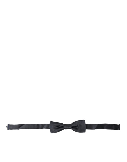 Elegant Anthracite Gray Silk Bow Tie