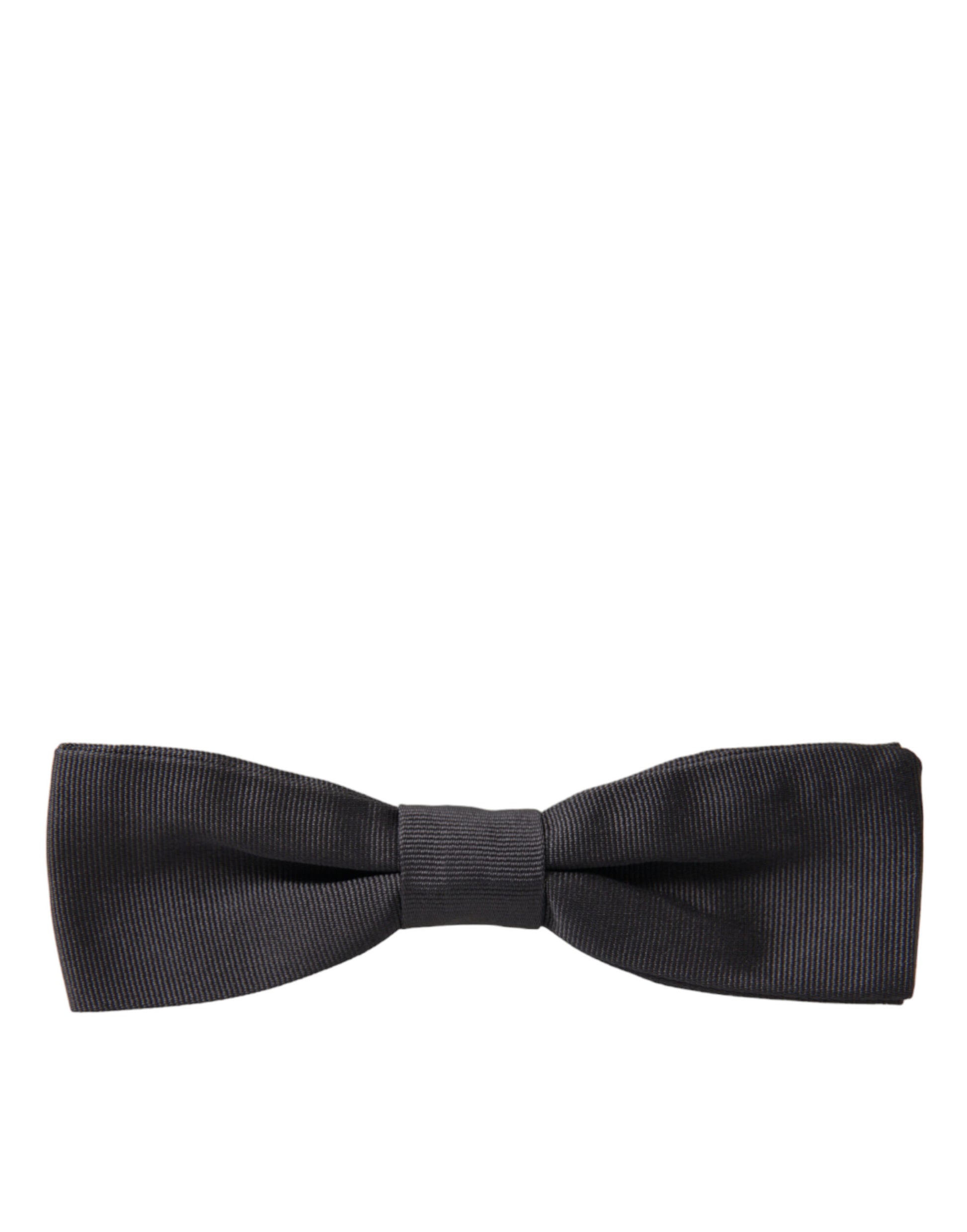 Elegant Silk Dark Gray Bow Tie