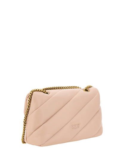 Elegant Light Pink Quilted Shoulder Bag