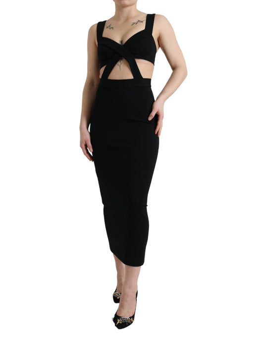 Glamorous Black Bodycon Midi Dress