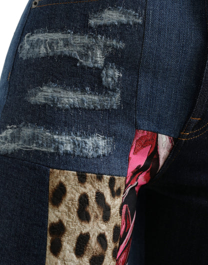 Levendige skinny jeans met patchwork