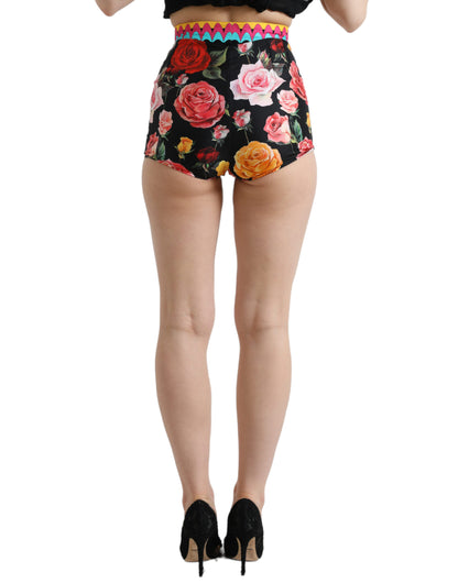 Multicolor Silk High Waist Hot Pants