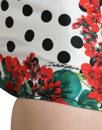 Hotpants-short met veelkleurige bloemenpolkadot