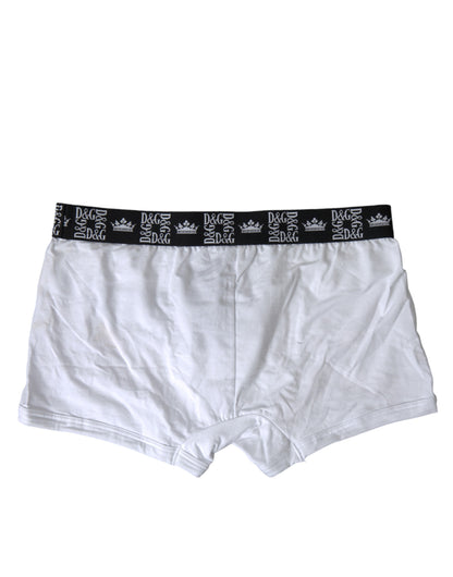 Elite White Cotton Stretch Boxers