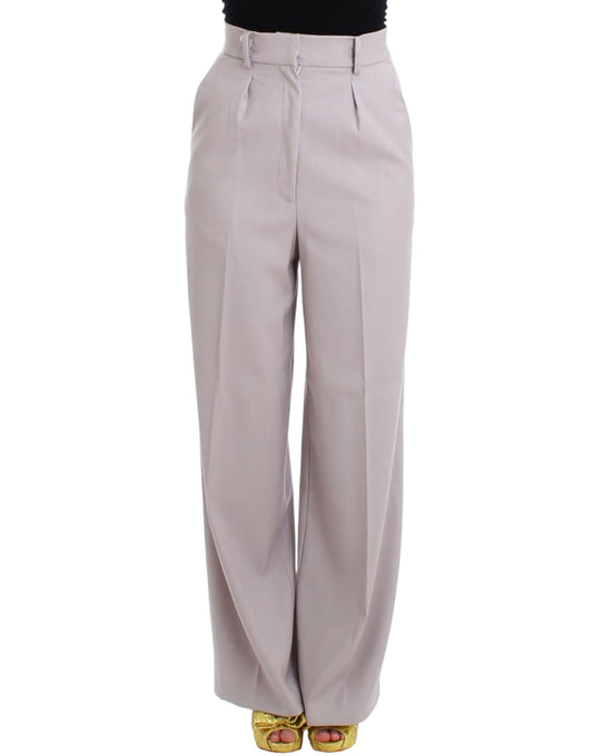 Pantalones grises sofisticados de talle alto