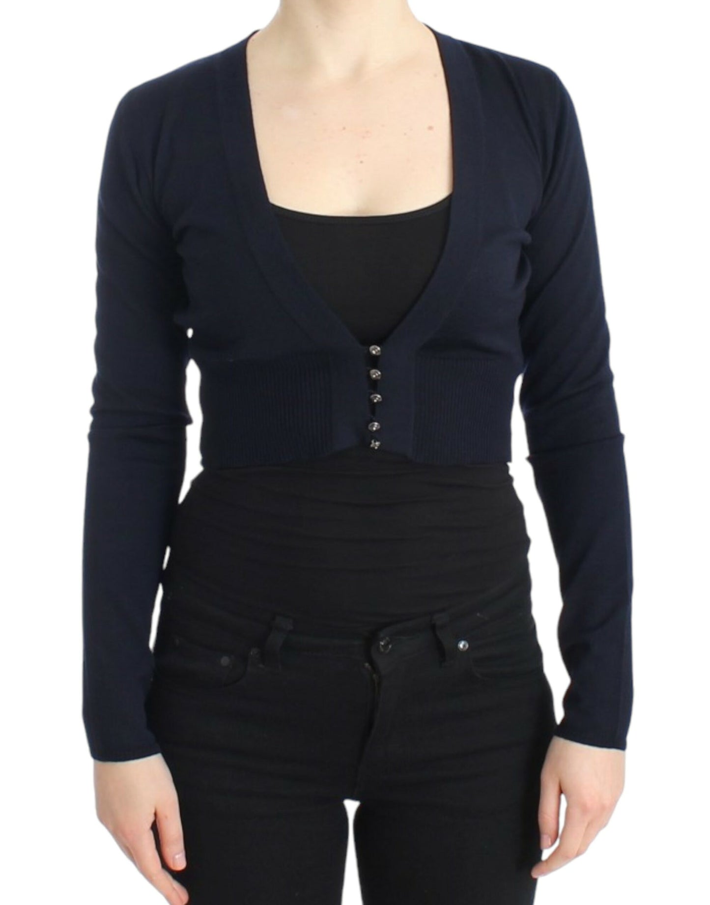 Elegant cropped vest van scheerwol