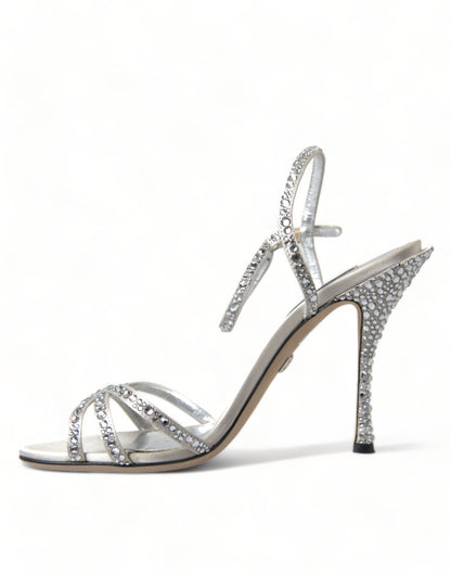 Elegant Crystal Embellished Heels Sandals