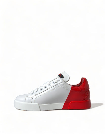 Wit rood veterschoenen lage sneakers voor dames