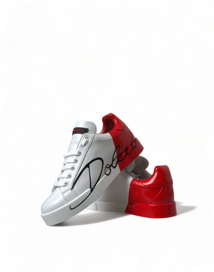 Wit rood veterschoenen lage sneakers voor dames