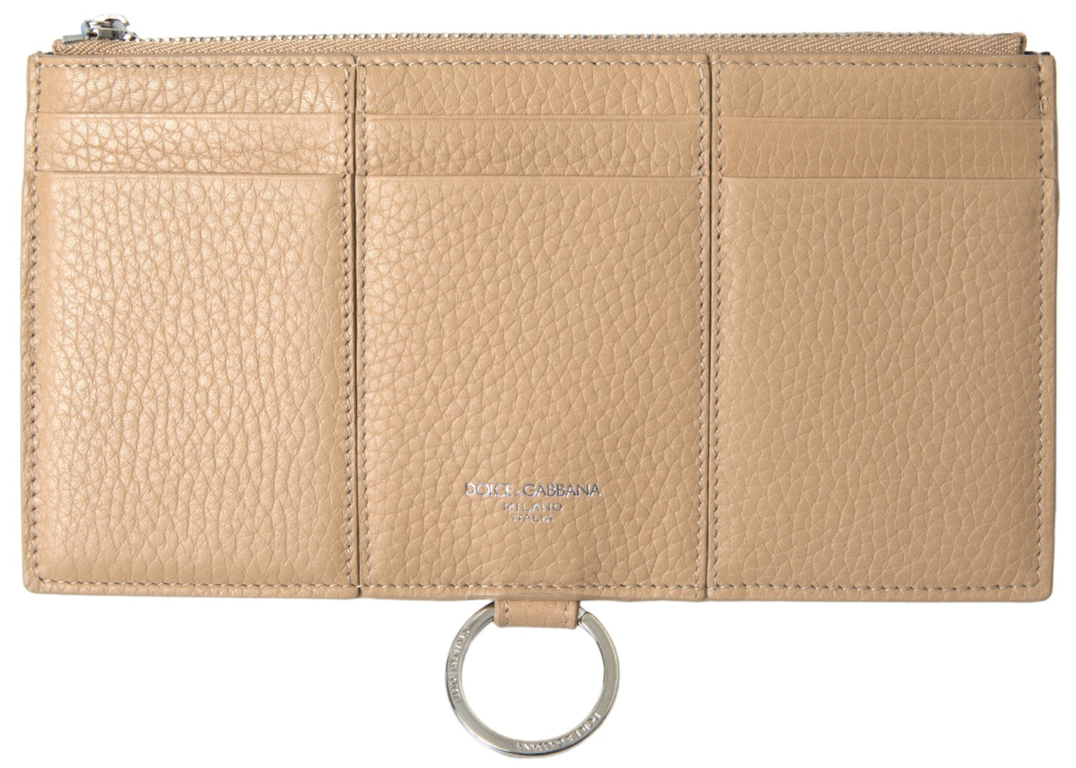 Elegante Cartera de Piel Beige con Correa Desmontable