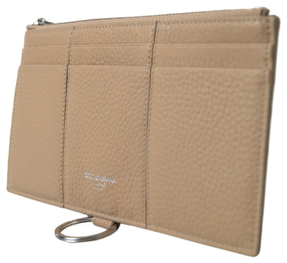 Elegante Cartera de Piel Beige con Correa Desmontable