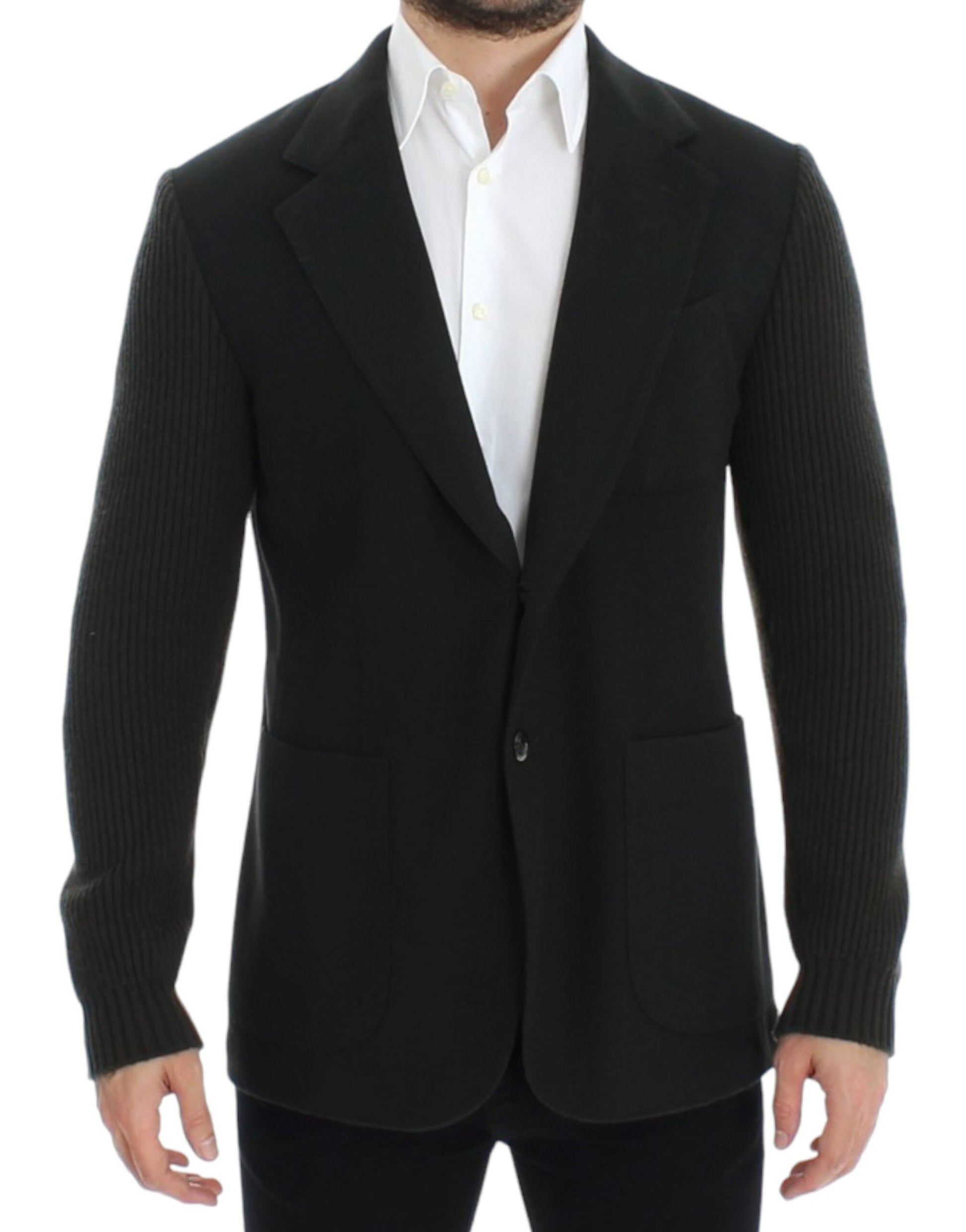 Elegante chaqueta blazer de cachemir verde