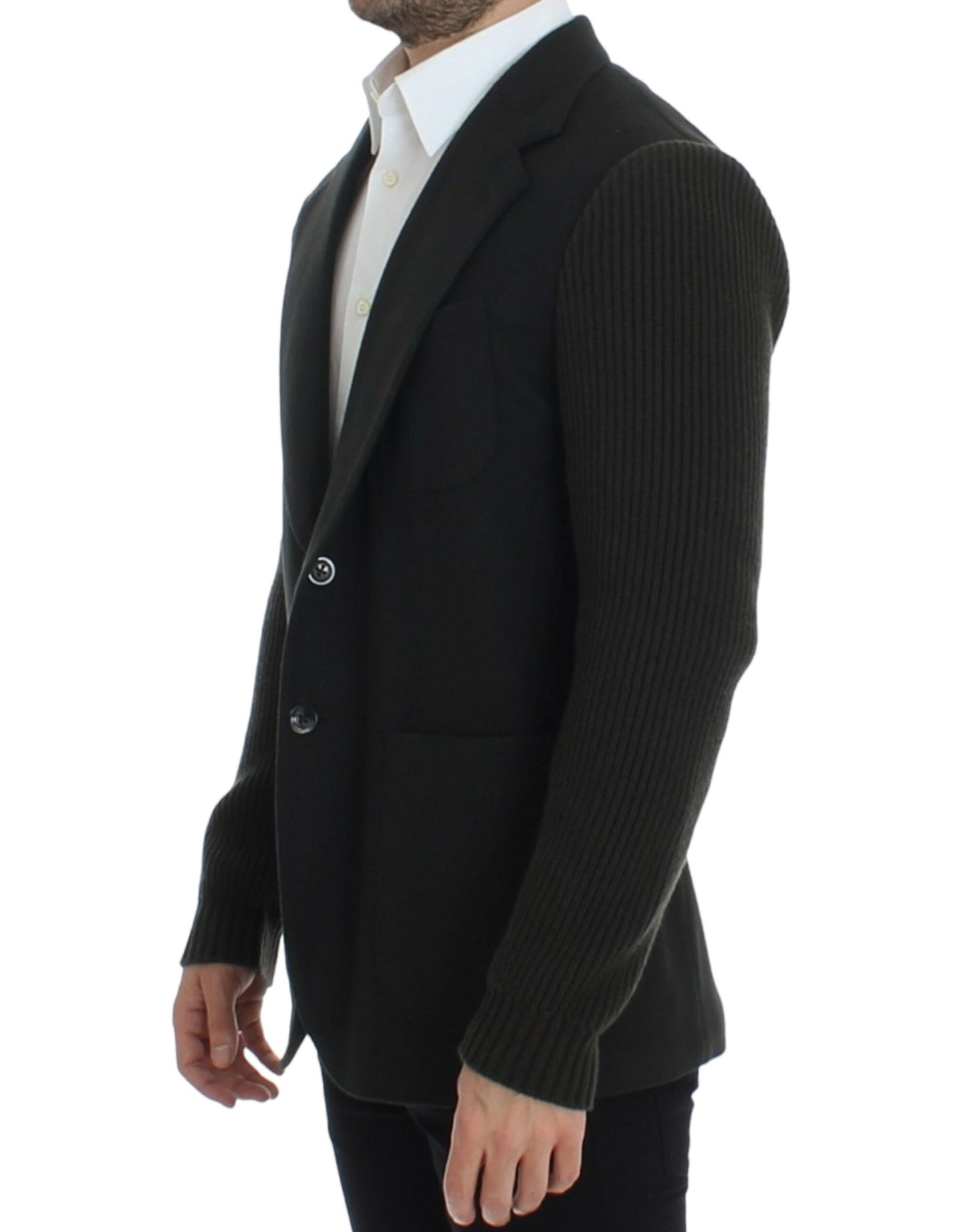 Elegante chaqueta blazer de cachemir verde