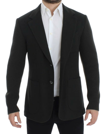 Elegante chaqueta blazer de cachemir verde