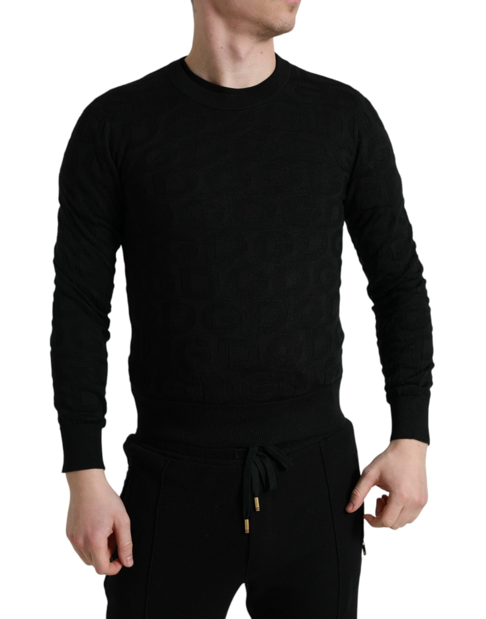 Elegant Silk Crewneck Sweater for Men