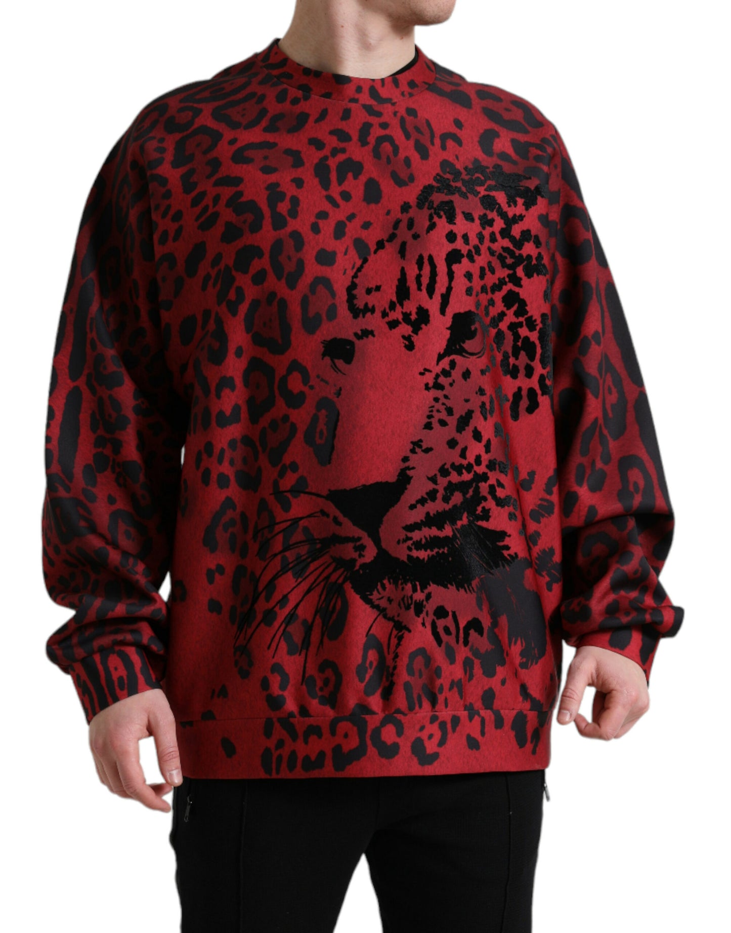 Suéter elegante con estampado de leopardo