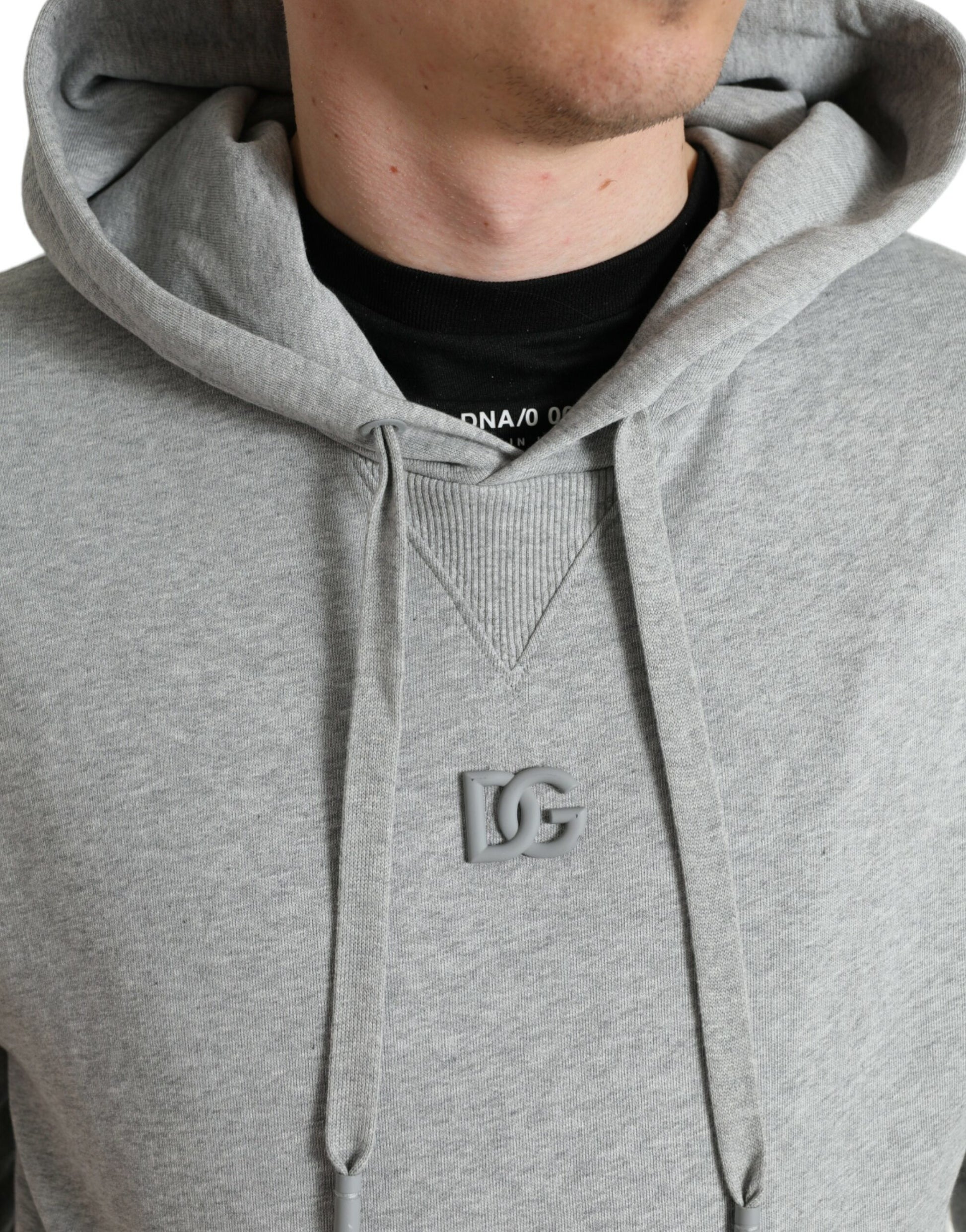 Grijze katoenen sweatshirt met logo en capuchon