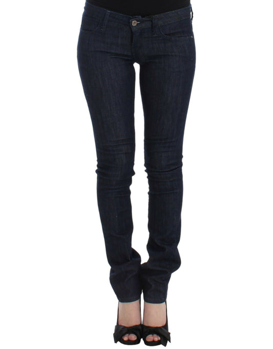 Chic Dark Blue Skinny Leg Jeans