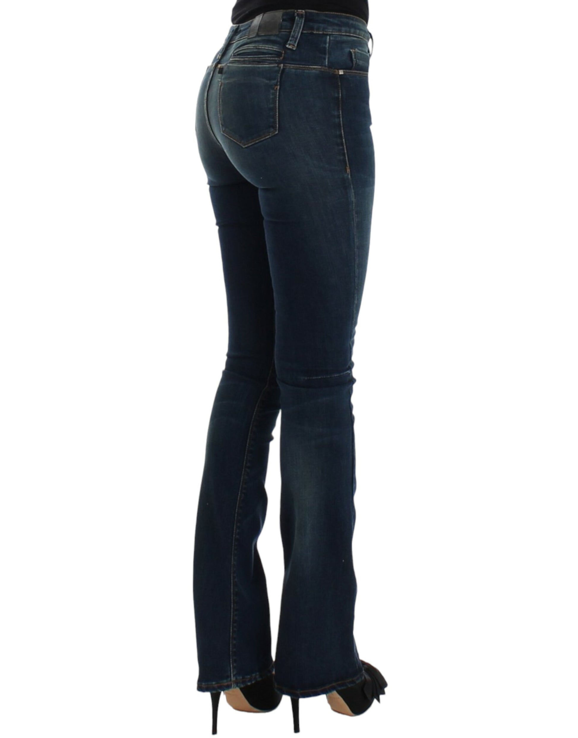 Chic Blue Straight Leg Designer Jeans