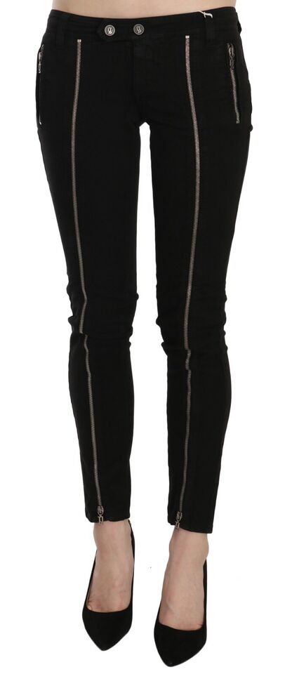 Chic Black Low Waist Slim Fit Skinny Jeans