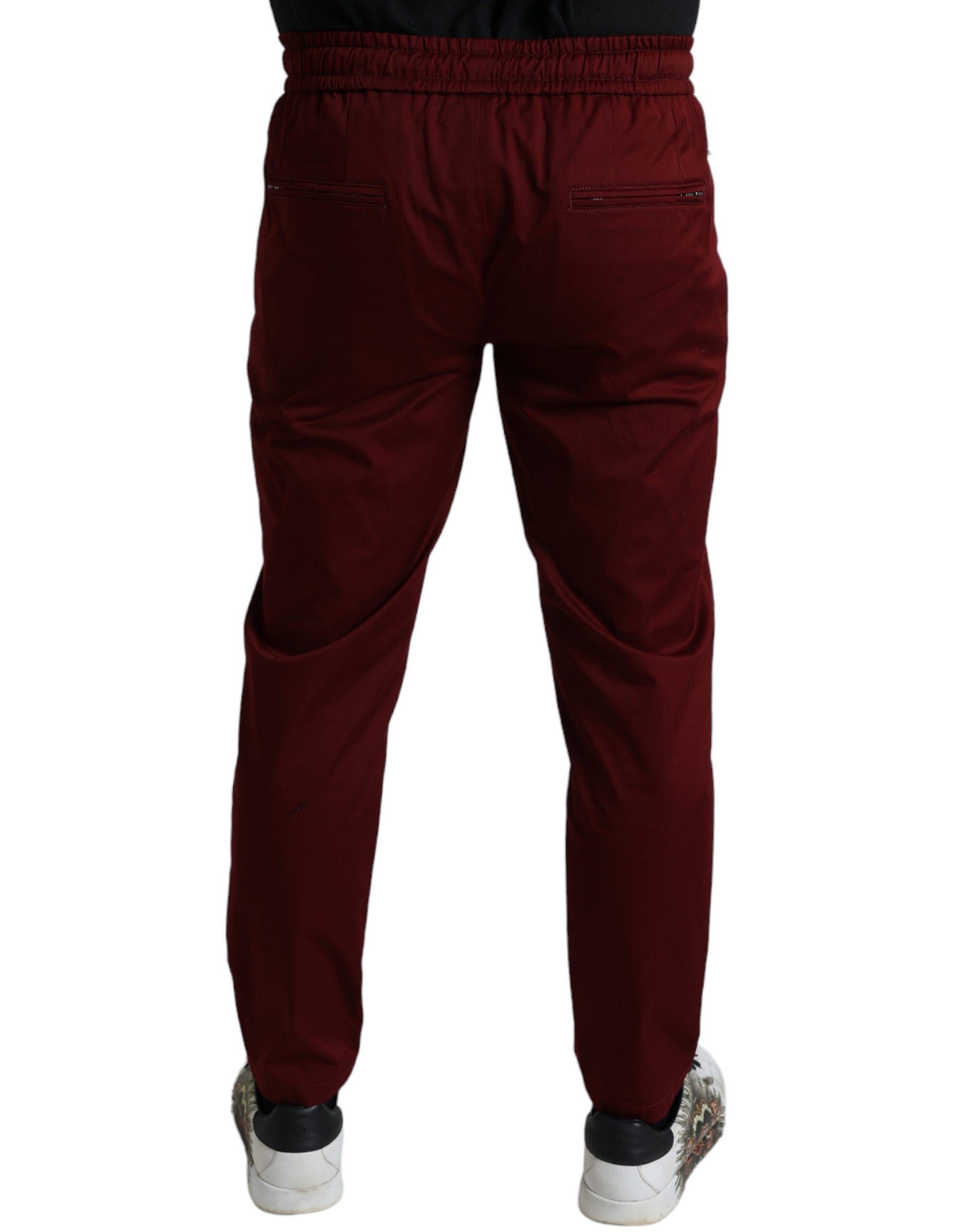 Pantalón jogger elástico de algodón granate