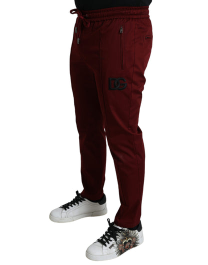 Pantalón jogger elástico de algodón granate