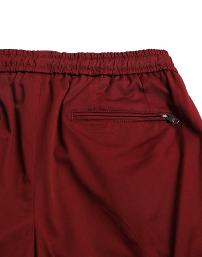 Pantalón jogger elástico de algodón granate