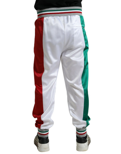 Veelkleurige Italiaanse patch-slanke joggingbroek