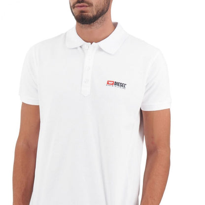 Elegant wit katoenen poloshirt met contrasterend logo