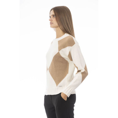 Beige Wool Women Sweater