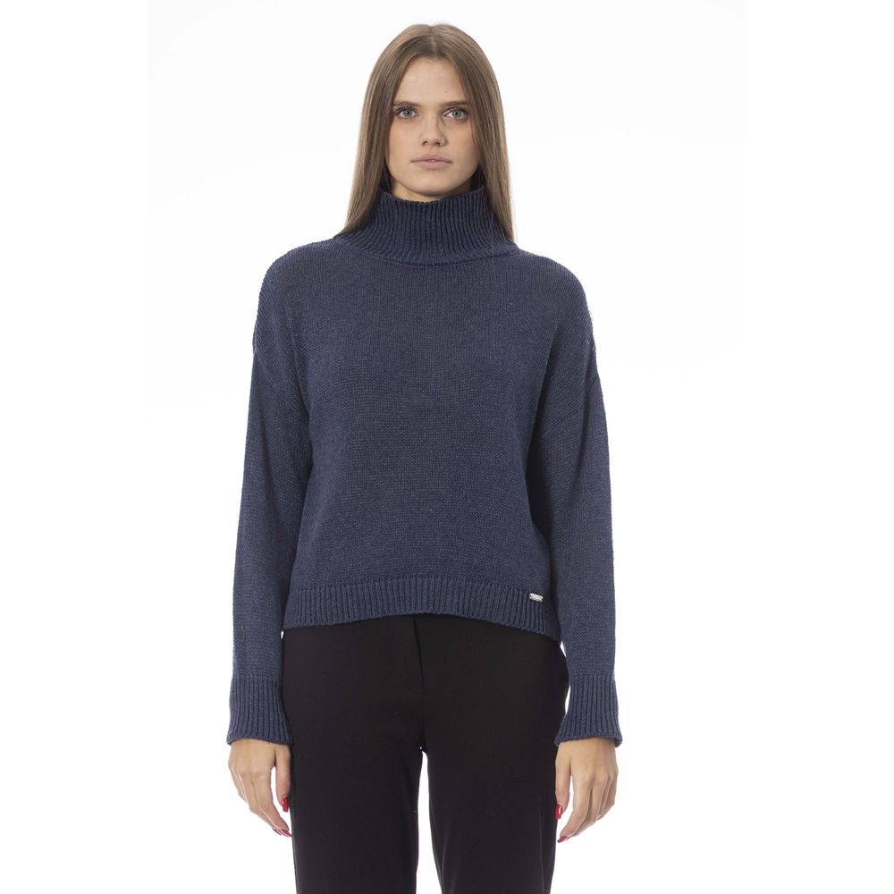 Blue Wool Women Sweater