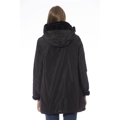 Black Polyester Women Jacket