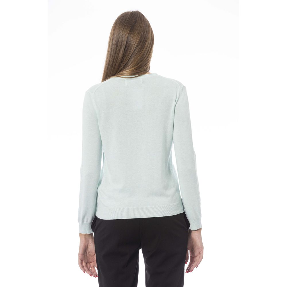 Light Blue Polyamide Women Sweater