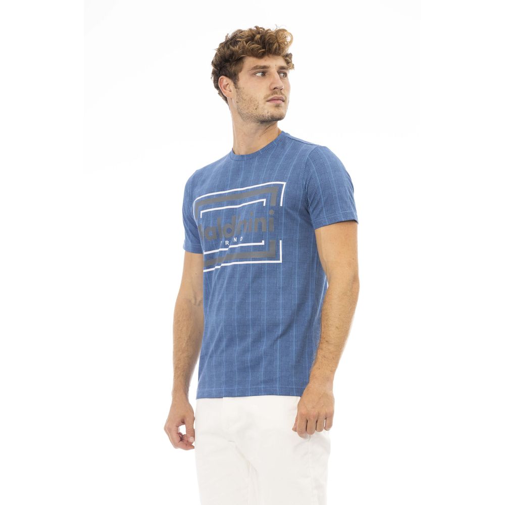 Blue Cotton Men T-Shirt