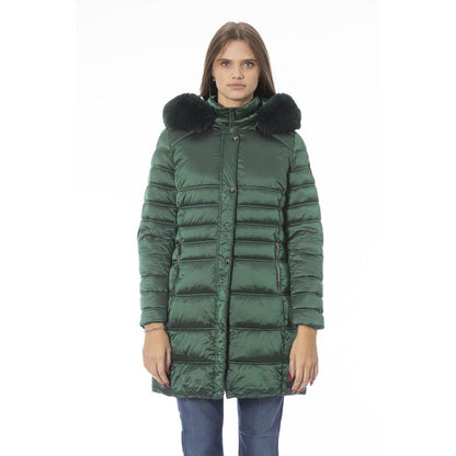 Chaqueta de invierno larga y elegante verde