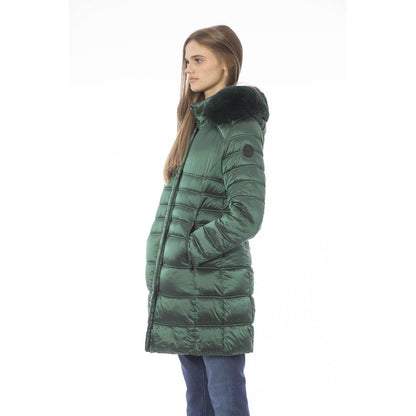 Chaqueta de invierno larga y elegante verde