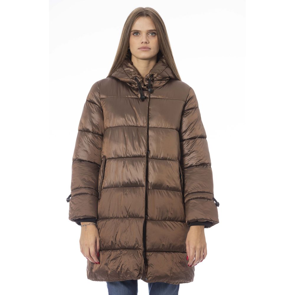 Brown Nylon Women Jacket