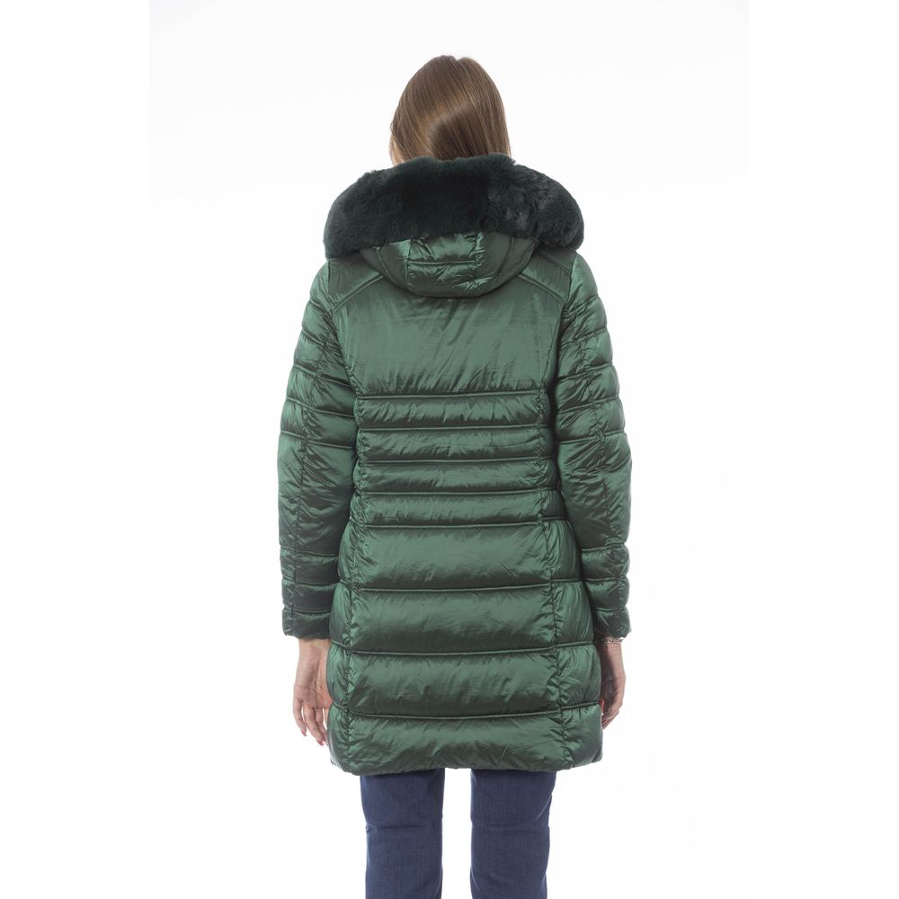 Chaqueta de invierno larga y elegante verde