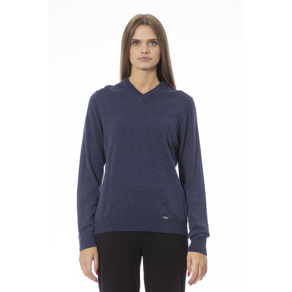 Blue Wool Women Sweater