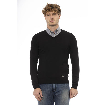 Black Wool Men Sweater