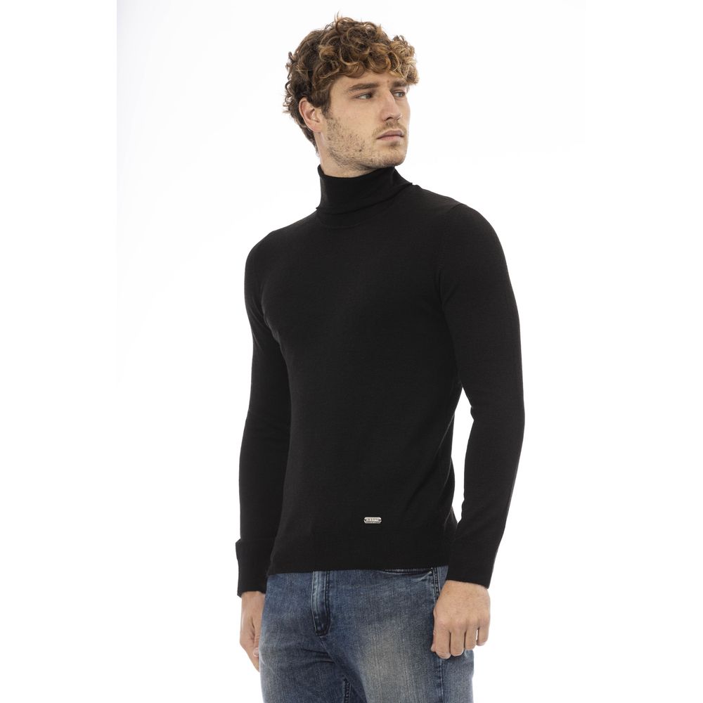 Black Wool Men Sweater