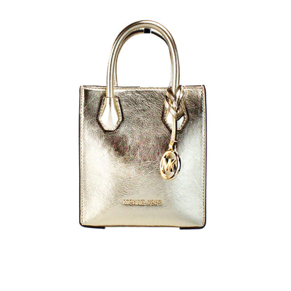 Bolso bandolera Mercer XS en dorado pálido metalizado North South Shopper