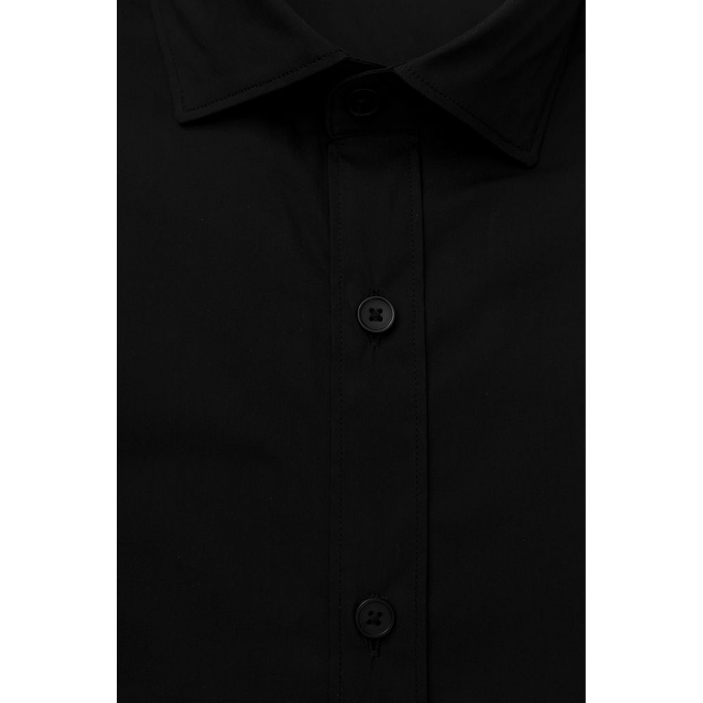 Black Cotton Men Shirt