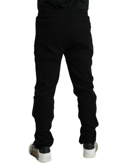 Elegantes pantalones jogger negros de mezcla de algodón