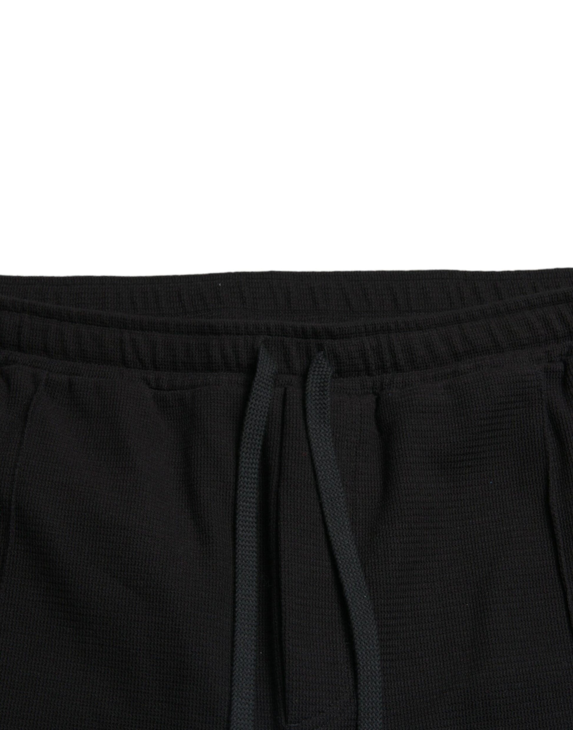 Elegantes pantalones jogger negros de mezcla de algodón