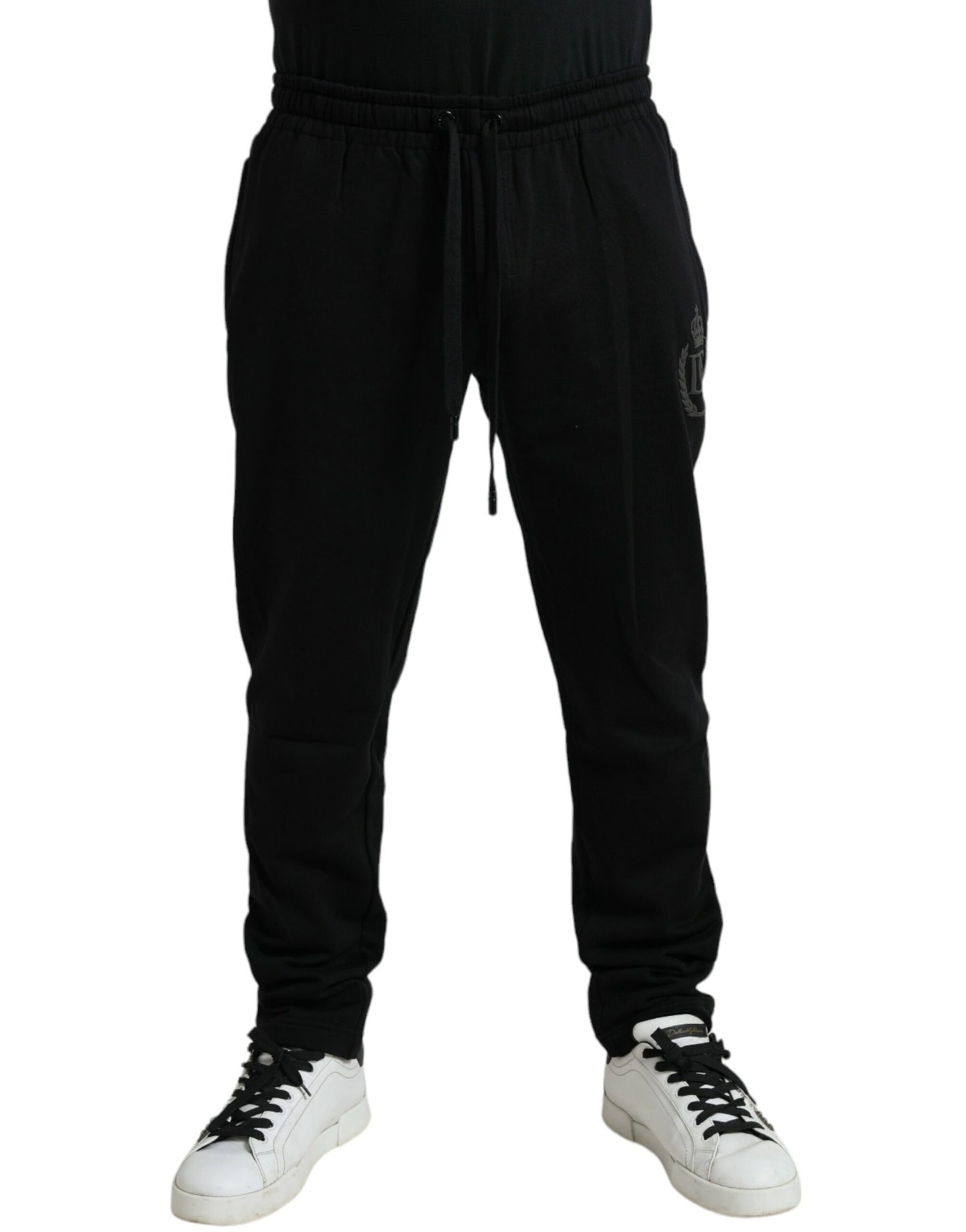 Zwart katoenen logo jogger heren joggingbroek broek