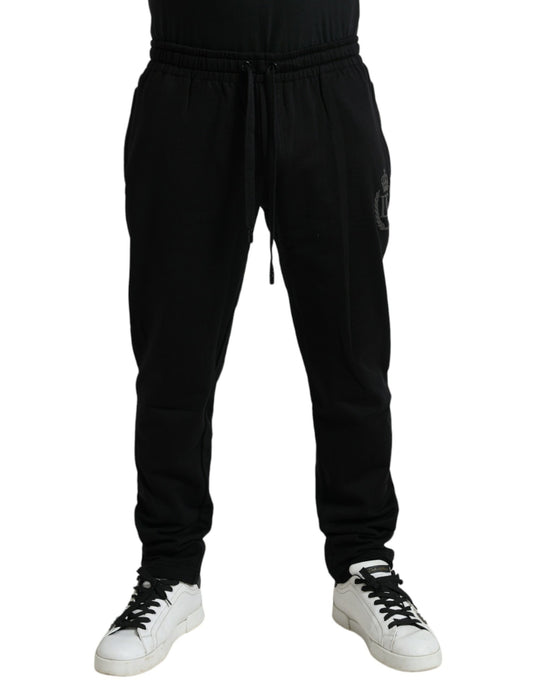 Elegantes pantalones jogger de algodón negros