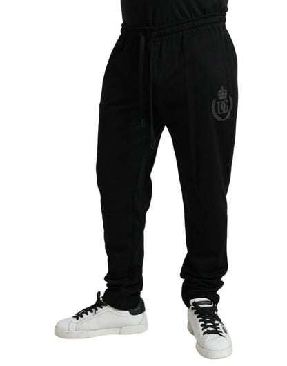 Elegantes pantalones jogger de algodón negros