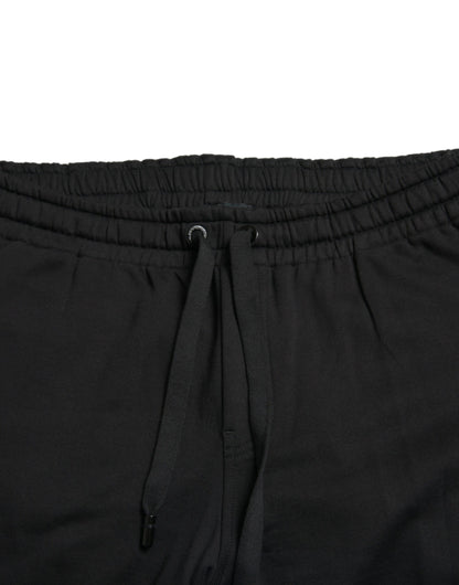 Elegantes pantalones jogger de algodón negros